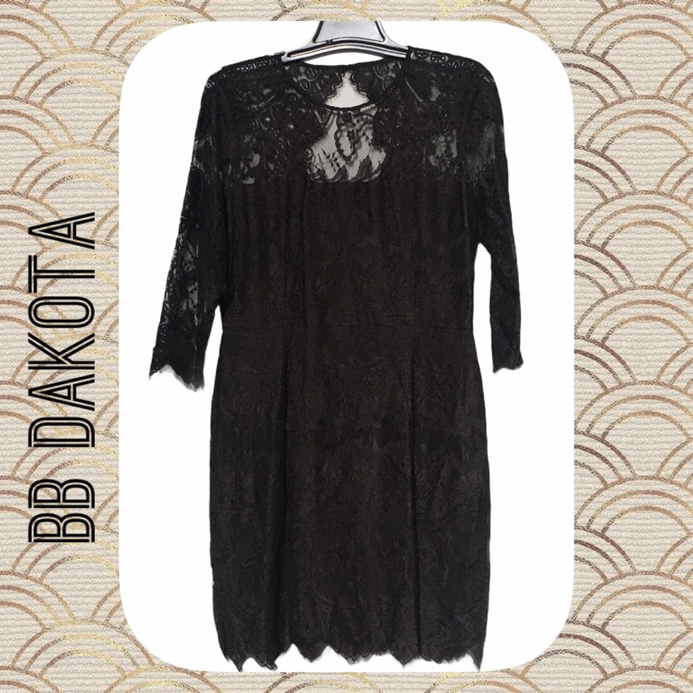 NWT BB DAKOTA Jayce Lace Black Sheath Dress